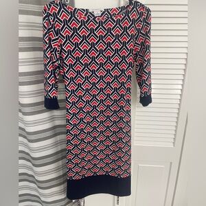 Navy and Red Liz Claiborne 3/4 quarter sleeves